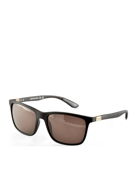 Hoffman Men's Sunglasses with Black Frame and Brown Lenses HB80100 C1