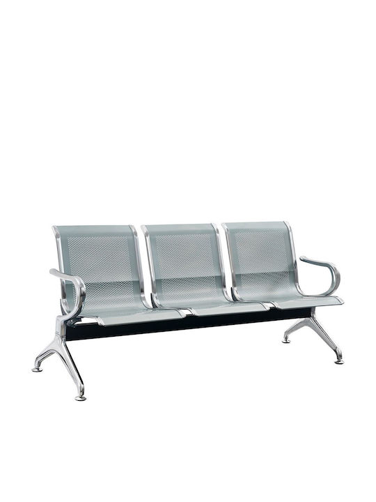 Триместен Стол За Изчакване В Сив Цвят 172x55x76cm