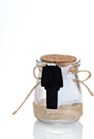 Wedding Favor Glass Bottle Groom-Bride Φ6x7cm Per Set 20 Pieces