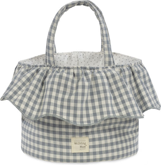 Walking Mum Praline Vichy Matcha Organization Basket 22x16x22 Cm 1120800743