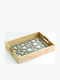 Hölzernes Tablett Parallelogramm Herzen Plexiglas 35x25x6cm