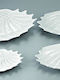 Porcelain White Trays Clamshells Set 4 Pieces 35x25 30x21
