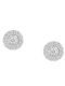 Ohrringe Rosette aus Weißgold 14K mit Diamant