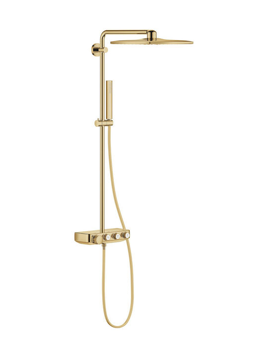 Grohe Duschsäule mit Wannenbatterie Gold