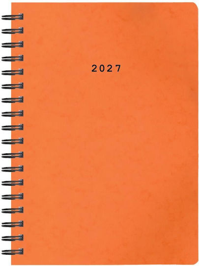 Next Ημερήσια Ατζέντα 2027 Πορτοκαλί Σπιράλ 17x25εκ. (με Προσωποποίηση)
