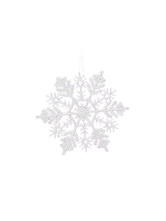 Hängende Schneeflocken Weiße Glitzer 10cm Set 8 Stücke