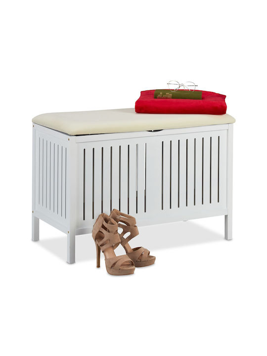 Mobilier Hol cu Suport pentru Pantofi și Bancă Alb 78x39x56cm