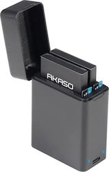 Akaso Seemor Nvac0002-bk Battery Charging Dock 2 Slots Microsd Batteries Black