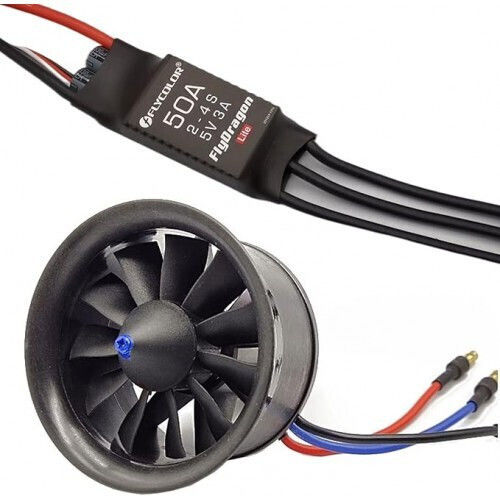 Motor Electric Edf Ducted Fan Flycolor Miuzei 64 Mm Diametru Fără Perii 3500kv 11 Pale Rotor Integrat 50a Esc 2–4s Testat Echilibrat Din Fabrica Greutate Maximă De Decolare 700-1100g