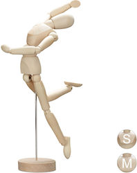 Relaxdays Wooden Mannequin Cream Silver 32.5x7x7.5 Cm
