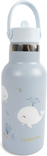 Filibabba Kids Water Bottle Thermos Stainless Steel with Screw-on Cap Non Spill 350ml
