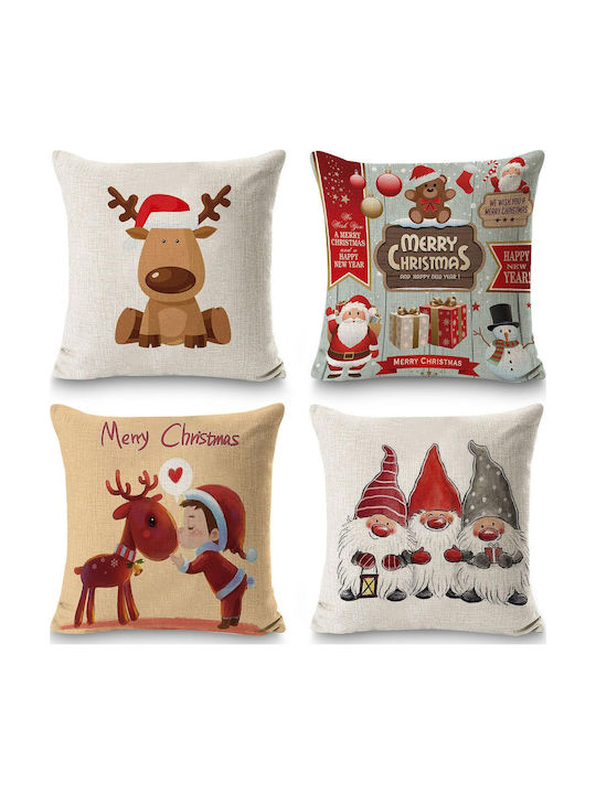 Weihnachtsdekorative Kissen Set 4 45x45 cm
