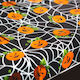 Fata De Masă Halloween Din Aluminiu 137x183 Cm Dovleac Pânză De Păianjen