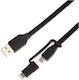 Tylt Flyp-duo Data Cable Lightning Microusb 0.3m Reversible Usb Black