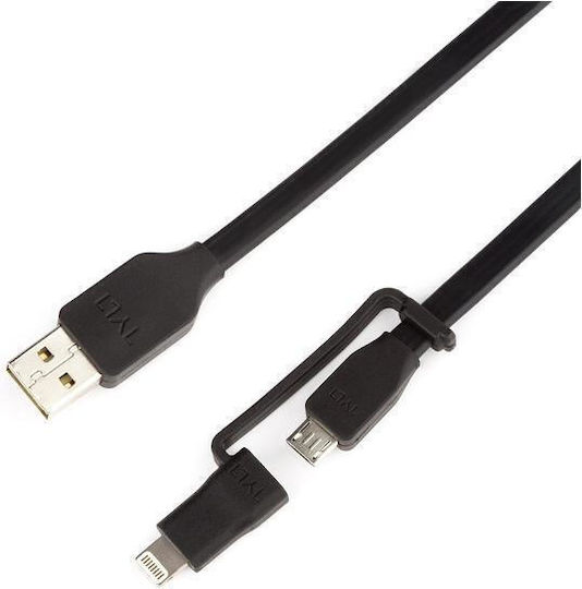 Tylt Flyp-duo Data Cable Lightning Microusb 0.3m Reversible Usb Black