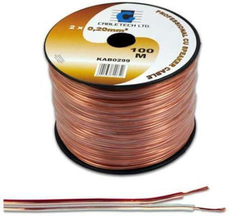 Transparente 0,5mm Kupfer Lautsprecherkabel 100m