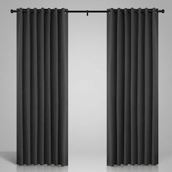 Joydeco Verdunkelungsvorhänge Set mit Obere Registerkarte Dunkelgrau 140x225cm