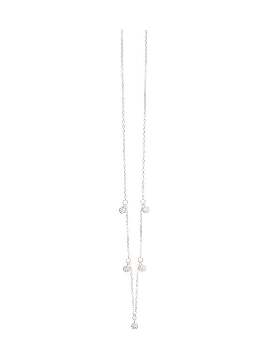Prince Silvero Silver Necklace with Zircon