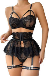Roza Underwear Rz640 Дамски Секси Комплект С Дантела Жартиери Стринг И Сутиен Черен Комплект За Сън Roza Underwear Rz640 Дамски Секси Комплект С Дантела Жартиери Стринг И Сутиен Черен Комплект За Сън