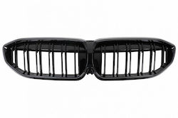 Καρδιές Μάσκας Bmw 3 G20 G21 19-22 M4 Look Led Διπλή Γρίλια Μαύρο Γυαλιστερό 1 Τεμάχιο