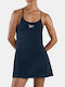 Summer Mini Athletic Dress with Spaghetti Straps Blue