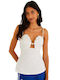 Women's Summer Linen Sleeveless Blouse Off-White