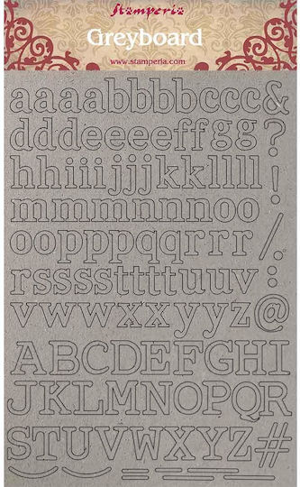 Stamperia A4 21x29,7cm Сив Картон 1мм Азбука