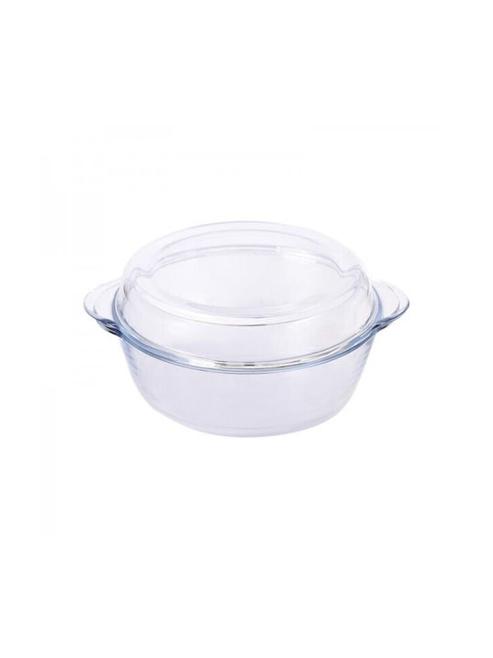 Alorno Vas Rotund Rezistent La Căldură Din Sticlă Cu Capac 3000ml