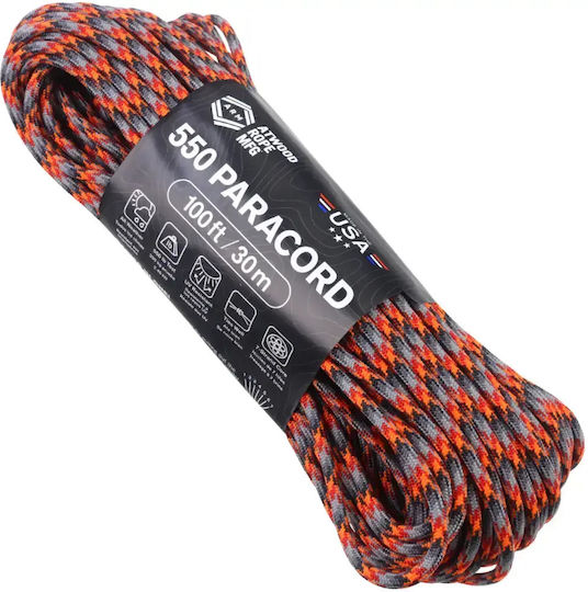 Atwood Rope Mfg Αρτάνη 550 Paracord 100 Ft Lava