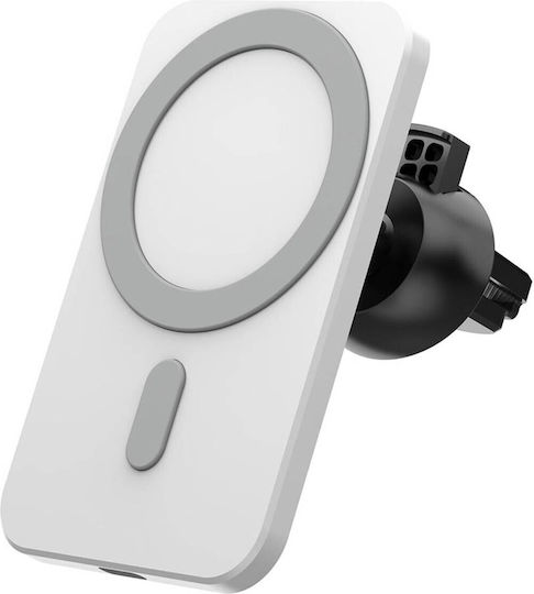 Magnetic Wireless Car Charger 15w iPhone 13 14 White