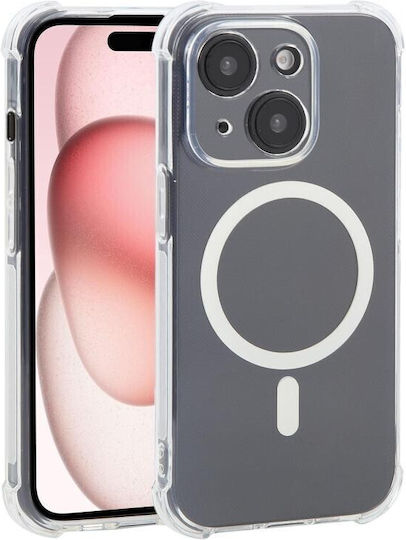 Magsafe Θήκη Σιλικόνης Air Cushion Γωνίες Transparent Apple Iphone 15 Plus