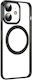 Electroplated Magsafe Θήκη Σιλικόνης Black Apple Iphone 12