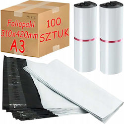 White Courier Folio Sleeves A3 310x420mm 100 Pcs