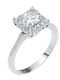Elite Single Stone Ring in 14K White Gold with Zircon