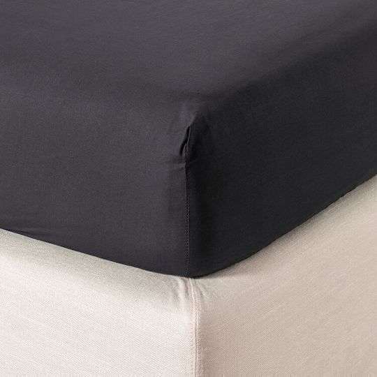 Zucchi Collection Super-Double Bed Sheet with Rubber Hugger 175x200+30cm Black