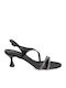 Damen Sandalen Aus Leder Schwarz