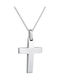 Weiblicher Weißgold Kreuz 14K mit Kette