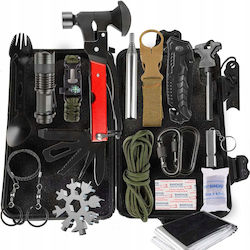 Newevo Komplettes 17-in-1 Militär-Überlebensset 51 Verschiedene Verwendungen Multitool Taschenlampe Messer Kompass Outdoor Camping Zubehör Schwarz Newevo Komplettes 17-in-1 Militär-Überlebensset 51 Verschiedene Verwendungen Multitool Taschenlampe Messer Kompass Outdoor Camping Zubehör Schwarz