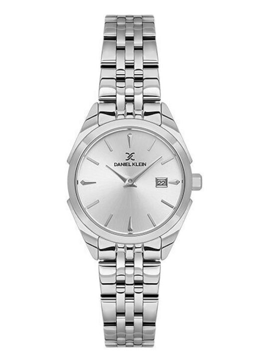 Daniel Klein Womens Battery Watch with Silver Metal Bracelet