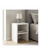 Bedside Table Smile Wooden White 30x30x40cm