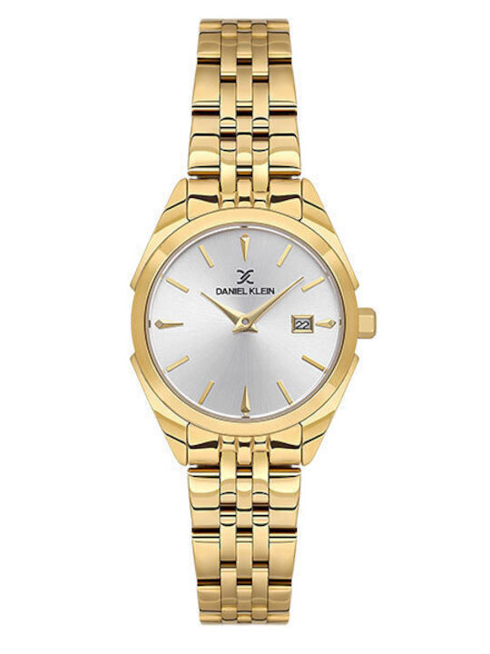 Daniel Klein Womens Battery Watch with Gold Met...