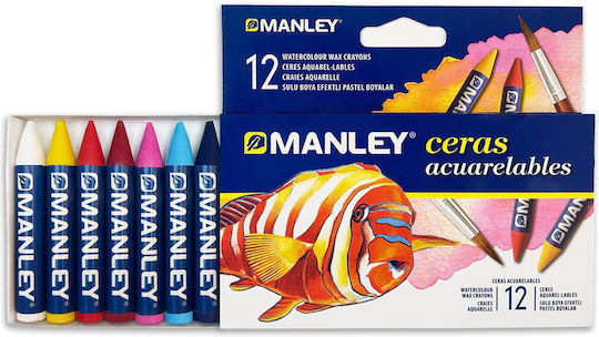 Manley Water-based Wax Crayons Cardboard Box Metallic 12 Colors Set Manley