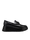 Leather Women's Loafers in Black Colour