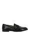 Leder Damen Mokassins in Schwarz Farbe