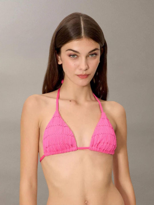 Topuri De Bikini Triunghi Cupe B Neon Roz