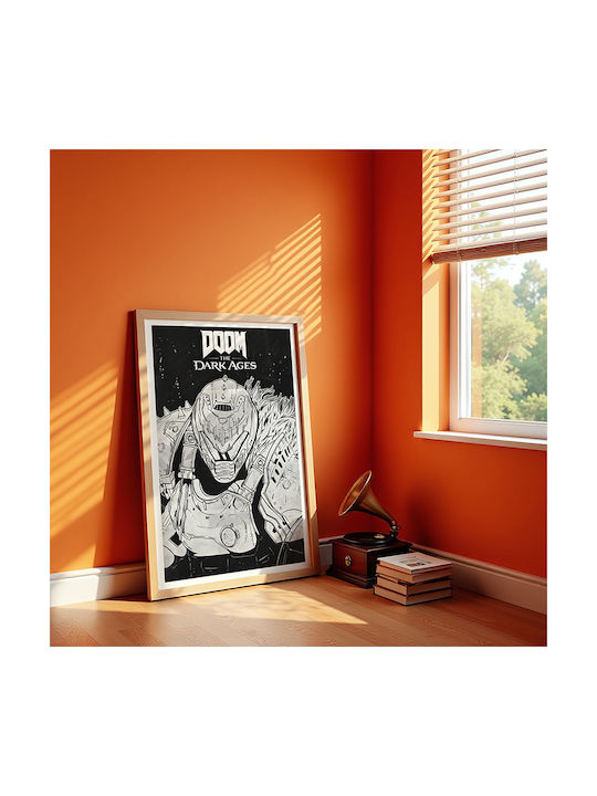 Gaming Poster Doom Dark Ages Black & White Gm23...
