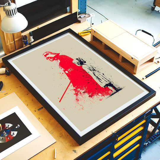 Poster Star Wars Darth Vader Banksy Art Mv304 40cm X 50cm Λευκή Ξύλινη Κορνίζα