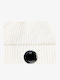 Beanie Unisex Σκούφος Πλεκτός σε Λευκό χρώμα