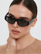 AV Sunglasses Juno Unisex Sunglasses with Horn-Rimmed Frame Black Blue