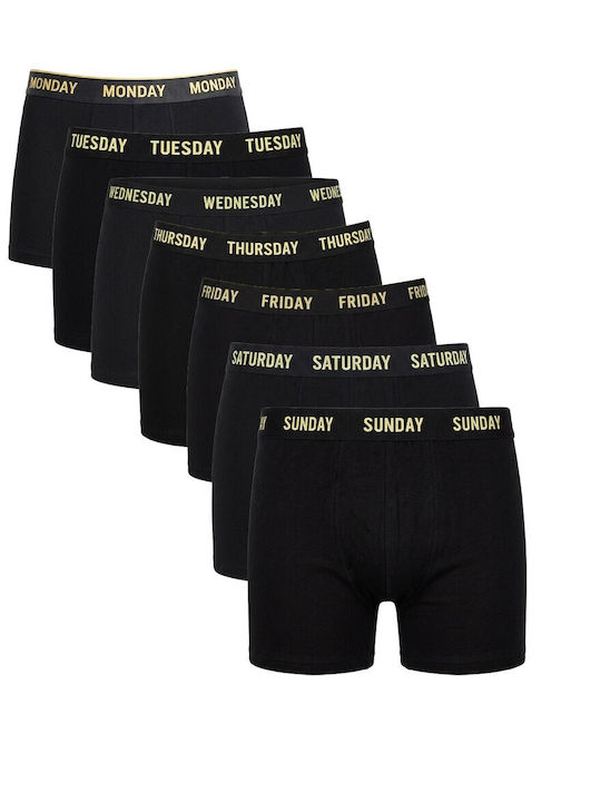 Herren Boxershorts Schwarz 7er Pack